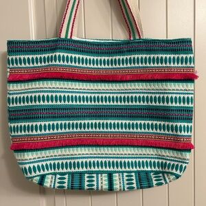 Colorful Striped Tote Bag